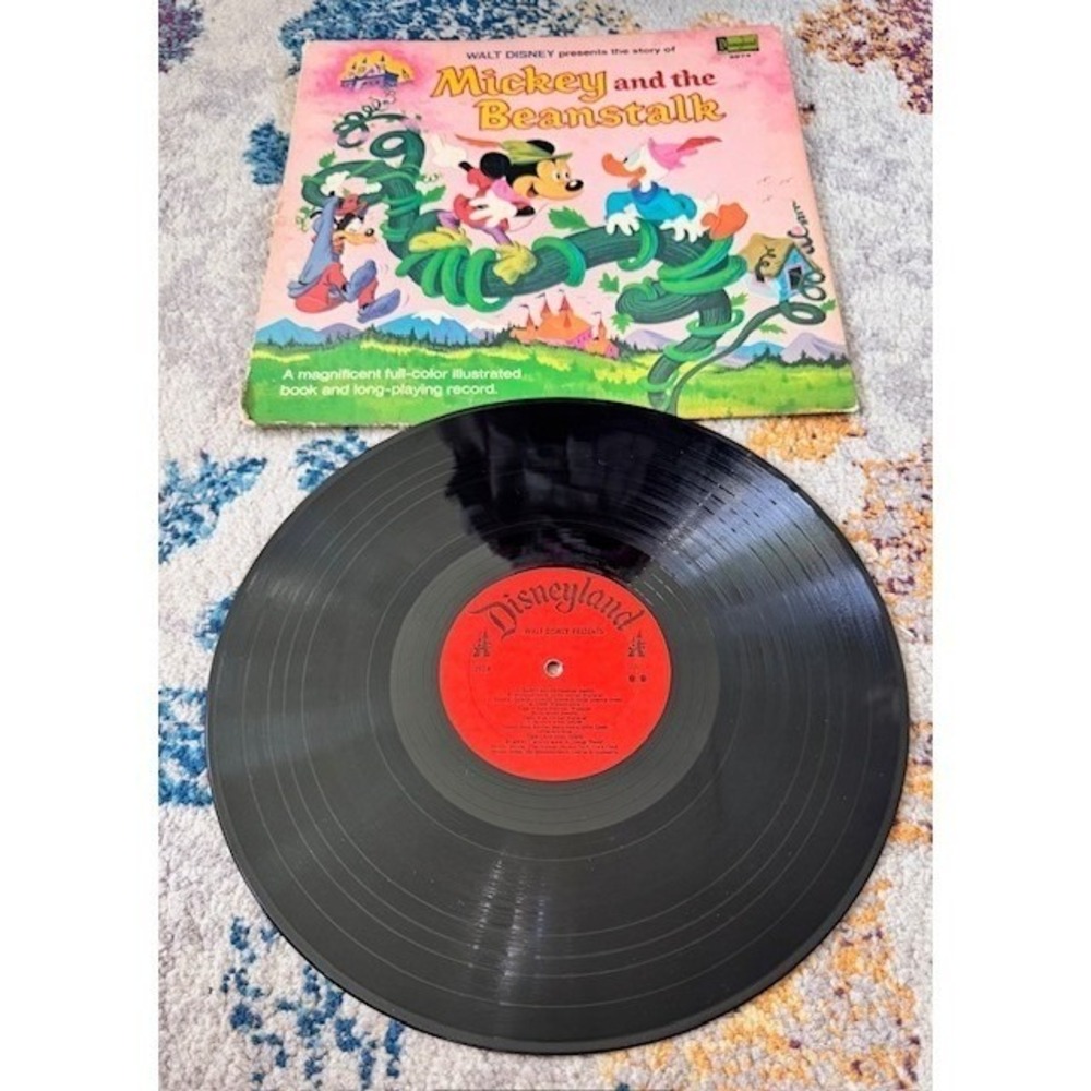 1968 Disney Mickey and the Beanstalk Vinyl Record Bk Disneyland ST-3974 Vintage